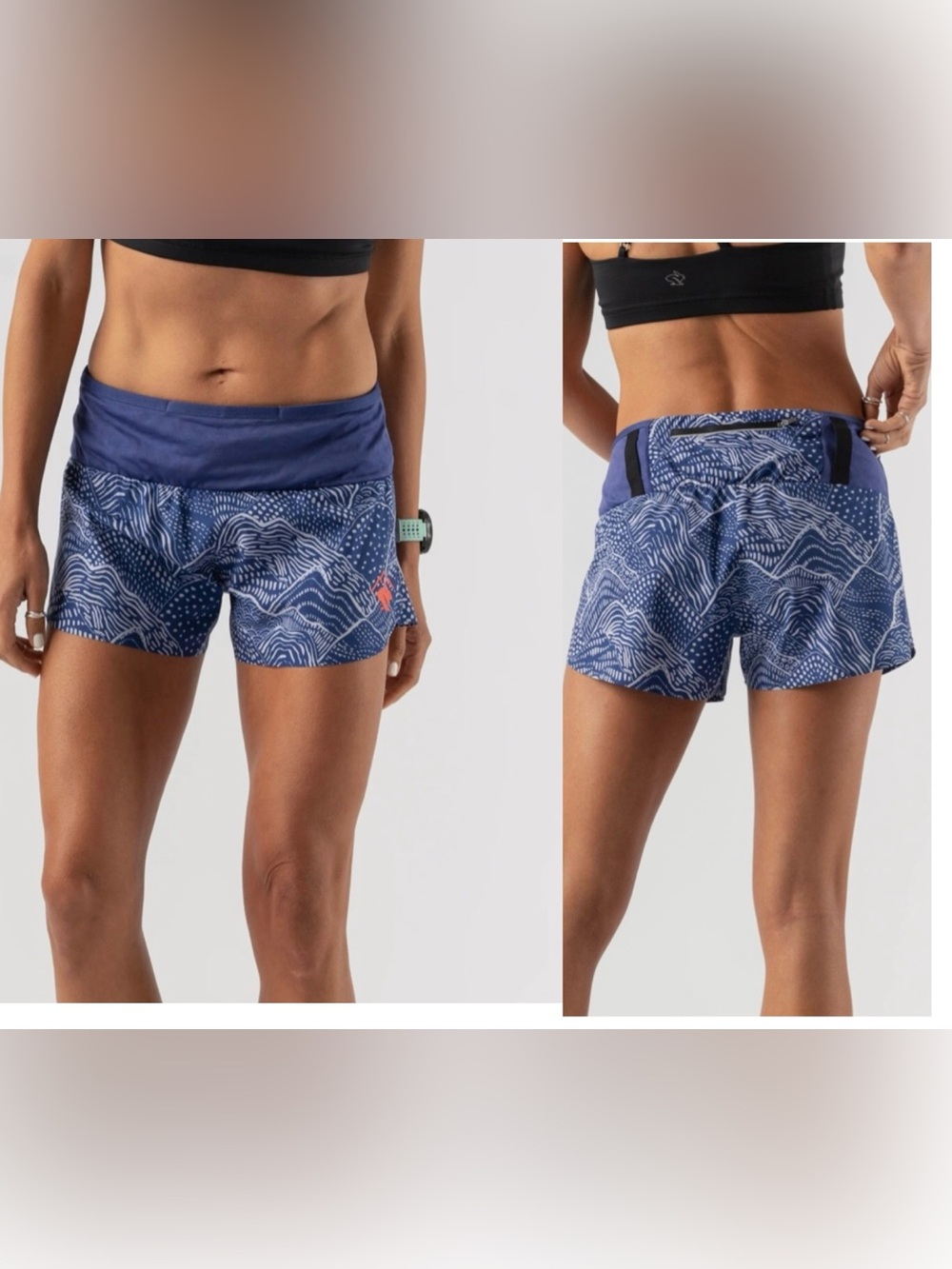 Rabbit Smashems 2.5" Shorts Navy Purple Women’s Running Gym Size Medium NEW